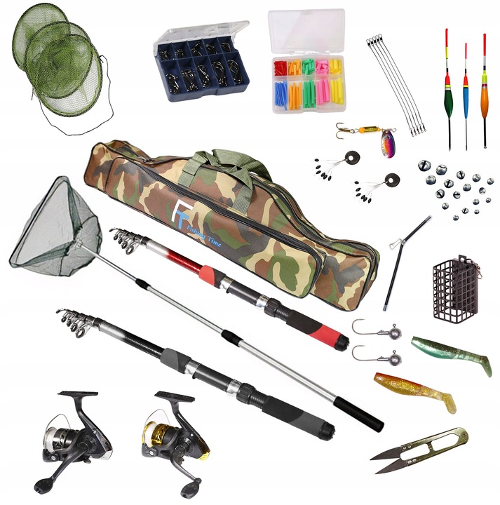 ZESTAW WĘDKARSKI dla DZIECKA, 2x WĘDKA I KOŁOWROTKI, SPŁAWIKI- ZEST-W-32