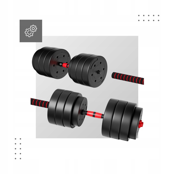 Hantle bitumiczne regulowane 2x20 kg ZESTAW HANTLI 40 KG In_Stock