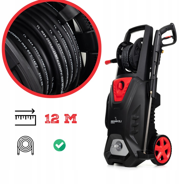 MYJKA CIŚNIENIOWA LEHMANN MOSIĄDZ 3000W INDUKCJA 350bar ZWIJACZ 12M