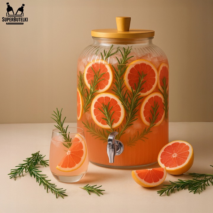 Słoik z kranikiem 5L duży słój szklany z kranem dzbanek dystrybutor wody