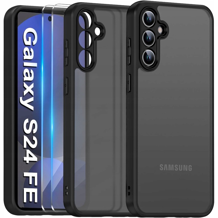 Etui do SAMSUNG S24 FE + 2x SZKŁO PREMIUM MATTE CASE WZMACNIANE 360° MATOWE