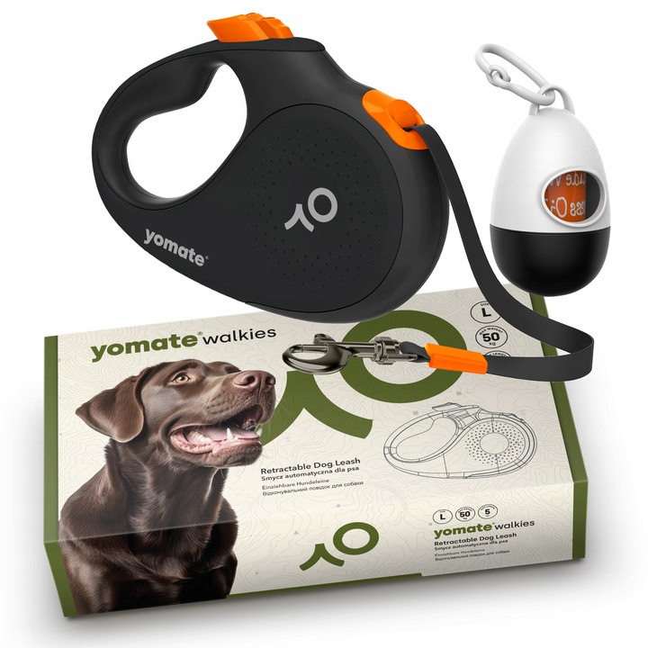 MOCNA SMYCZ dla DUŻEGO PSA / AUTOMATYCZNA / ZWIJANA / BLOKADA / 5 Metrów