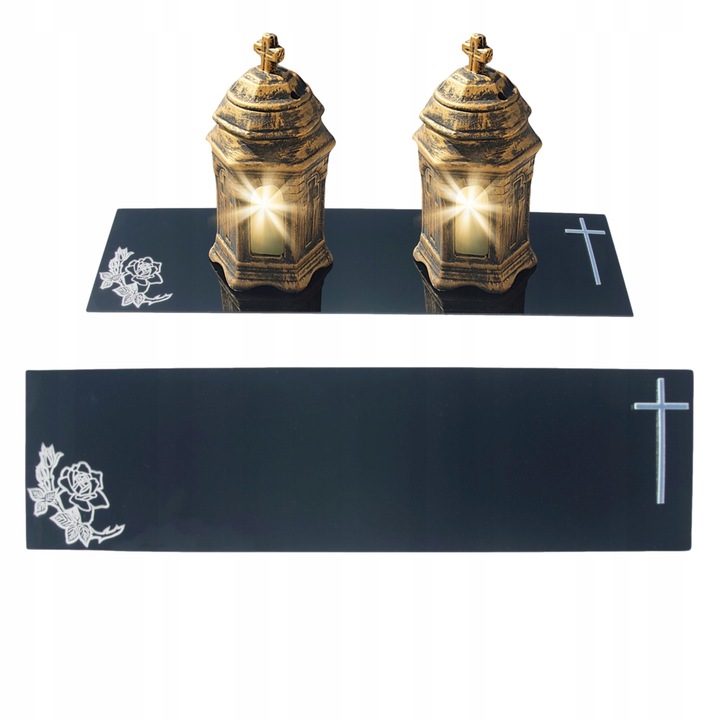 PODSTAWKA POD ZNICZ Tacka na Grób Cmentarz ZNICZE 60X15 SZKŁO AKRYLOWE