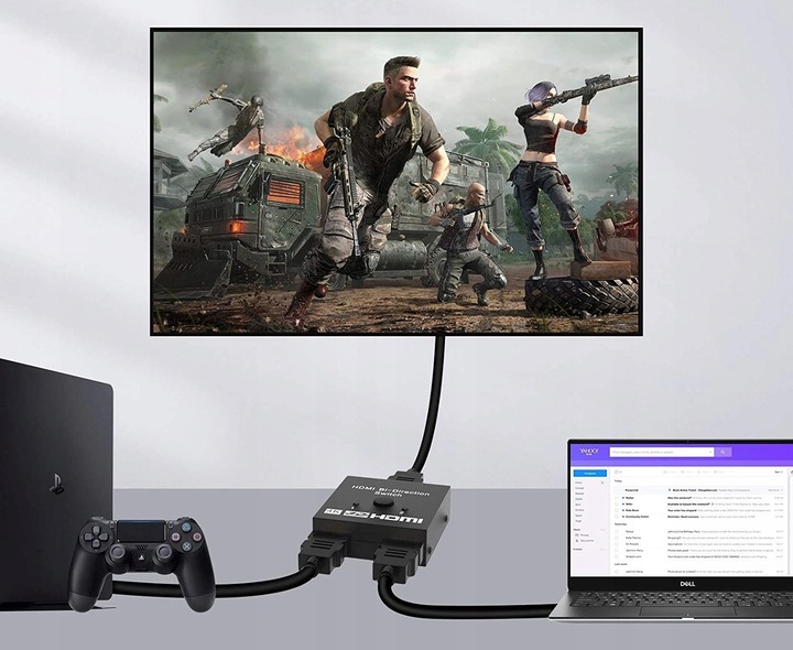 SWITCH HDMI 2.0 2x1 SPLITTER 1x2 Rozdzielacz Przełącznik 4K/60Hz - PAWONIK