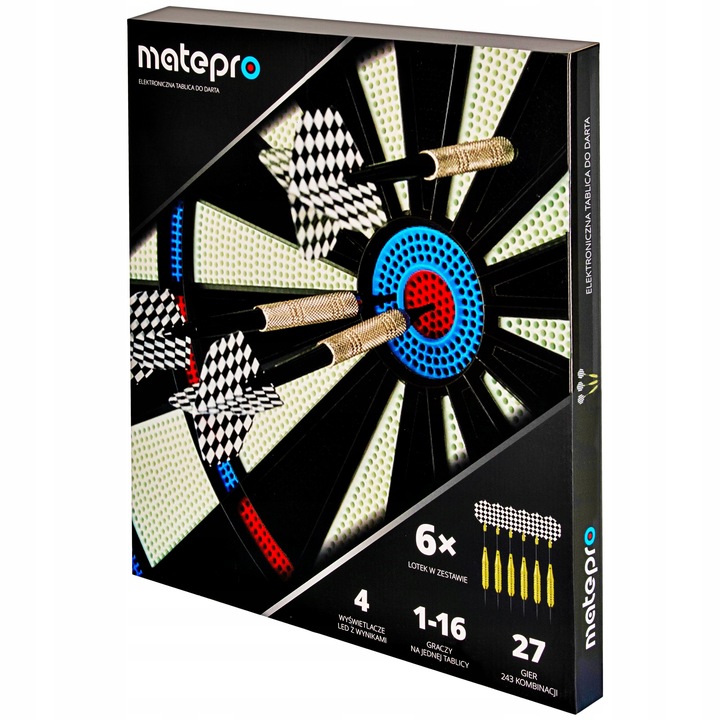 Matepro NAJLEPSZA Tarcza elektroniczna do gry w darta rzutki lotki j polski