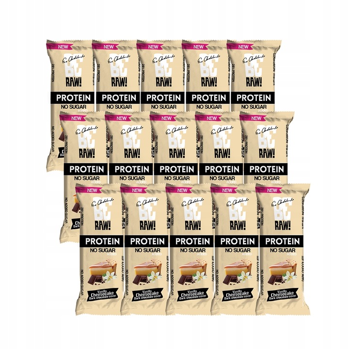 Baton proteinowy BeRAW Protein Vanilla Cheesecake sernik waniliowy 15x40g