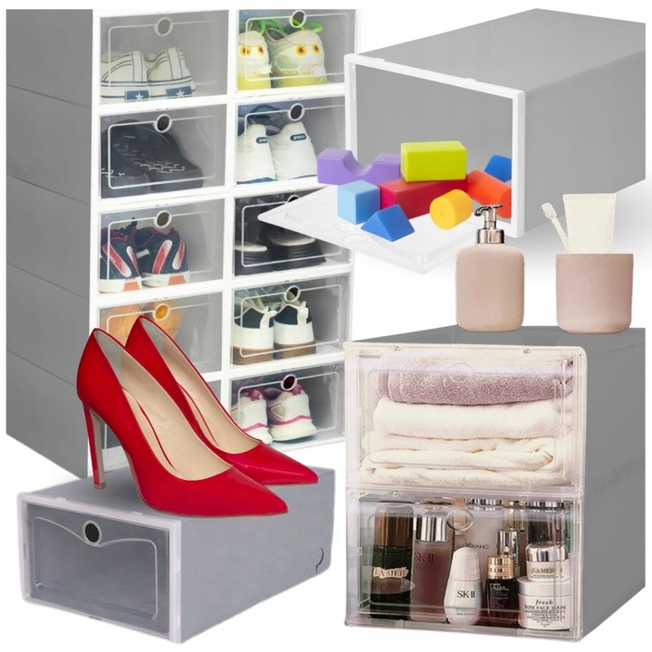 Pudełka na buty organizer szafka stojak pojemnik na obuwie x10 szt z