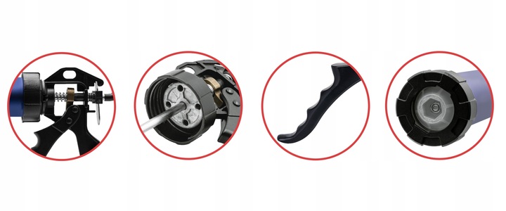 Pistolet wyciskacz do silikonu mas uszczelniacza klejów 600ml MOCNY