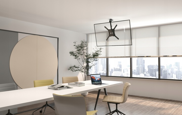 UCHWYT DO TELEWIZORA SUFITOWY 23-55 CALI SKŁADANY REGULOWANY WIESZAK