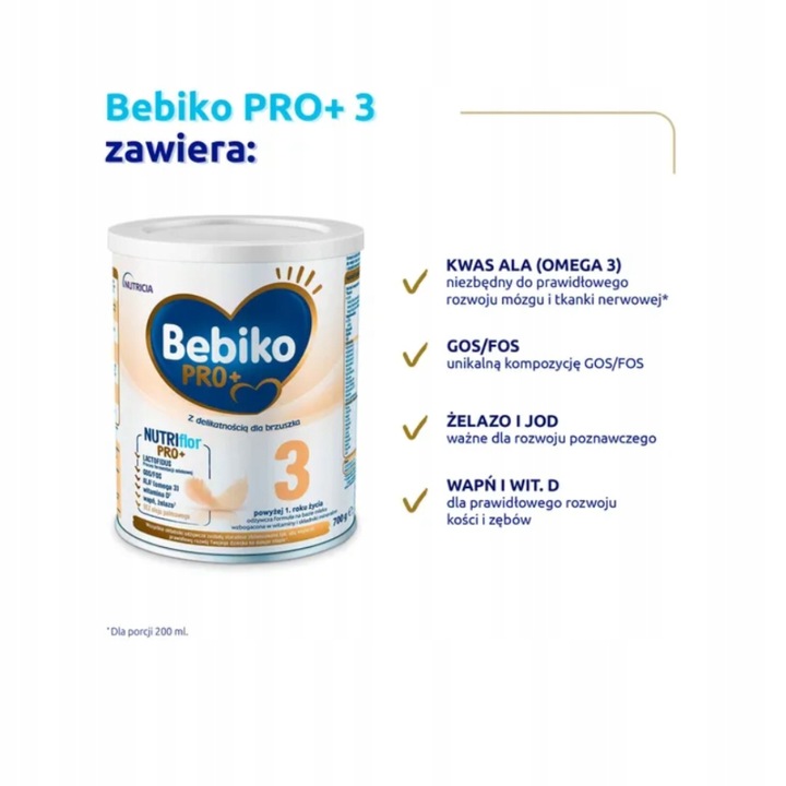 BEBIKO PRO+ 3 MLEKO MODYFIKOWANE 12 m+ 700g