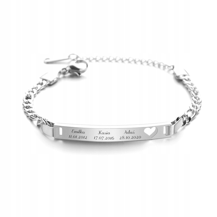 BRANSOLETKA z GRAWEREM imiona DZIECI pary kolory