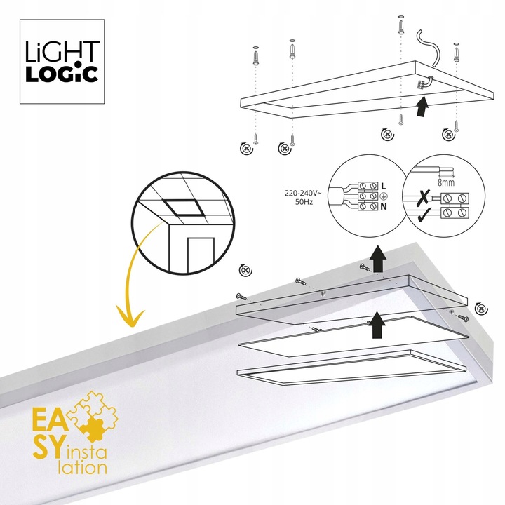 Panel LED 40W 120x30 cm natynkowy plafon sufitowy neutralny 4000K