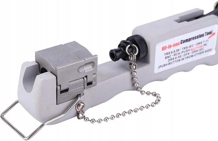 PROFESJONALNA ZACISKARKA KOMPRESYJNA ZŁĄCZ ANTEN TYPU F/BNC/RCA/IEC