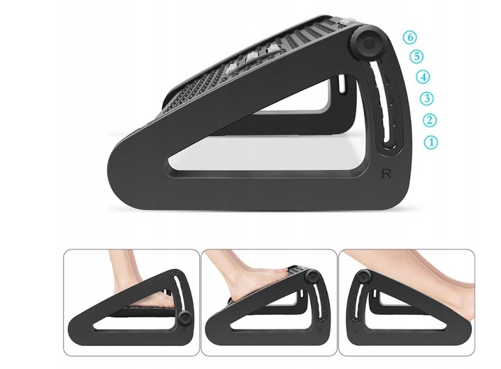 PODNÓŻEK BIUROWY PODSTAWA PLATFORMA POD STOPY REGULOWANY 6X ANTYPOŚLIZGOWY