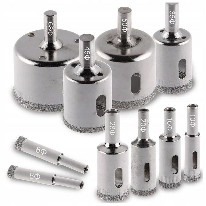 OTWORNICE DIAMENTOWE WYTRZYMAŁE GRES PŁYTKI SZKŁO 10szt 6-68mm MTA JAKOŚĆ