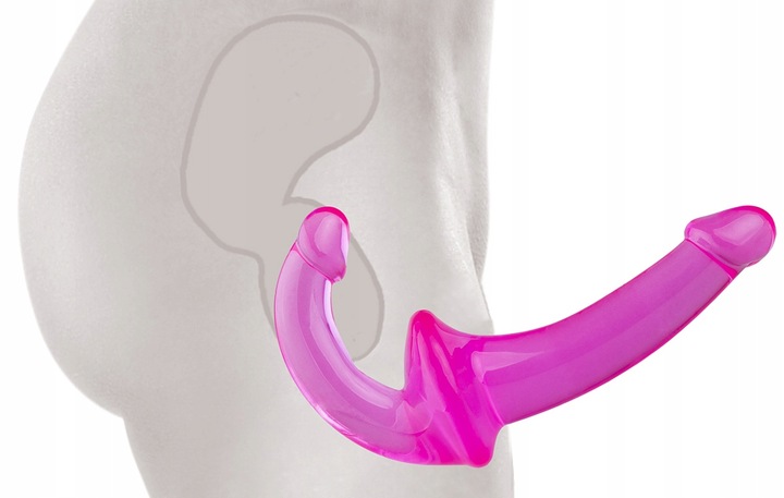 DWUSTRONNY ŻELOWY PENIS STRAP ON DLA PAR BEZ PASÓW
