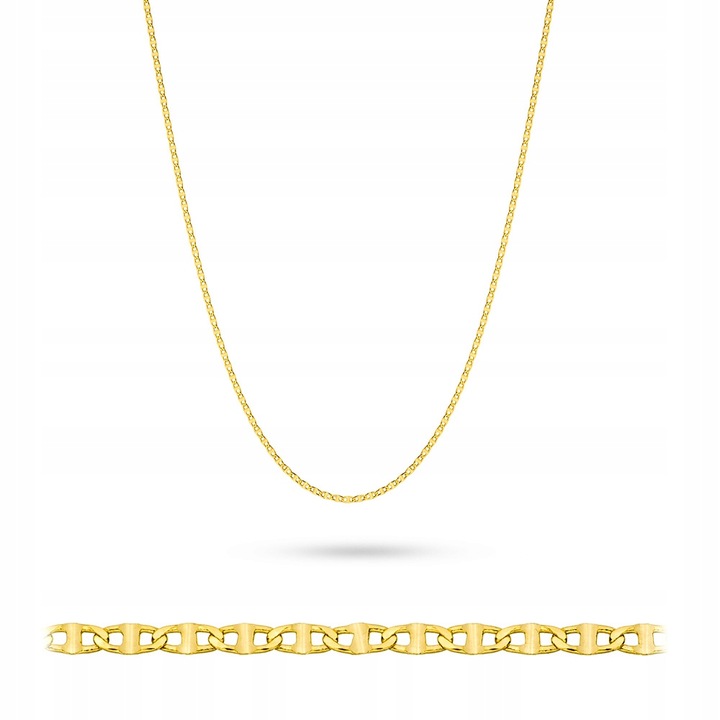 ZŁOTY ŁAŃCUSZEK pr. 585 GUCCI do zawieszek 50cm