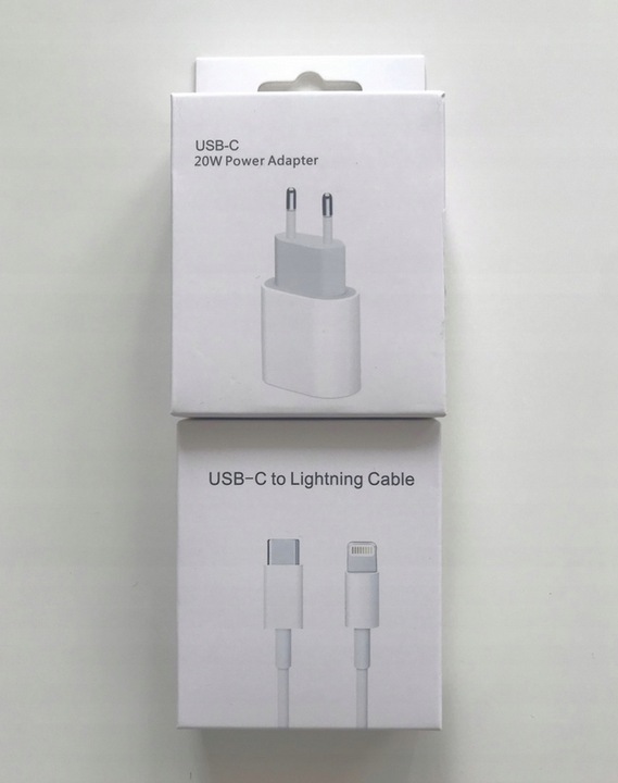 Zestaw do Ładowania IPhona X,11,12,13 Ładowarka + Kabel 1m/USBC Lightning