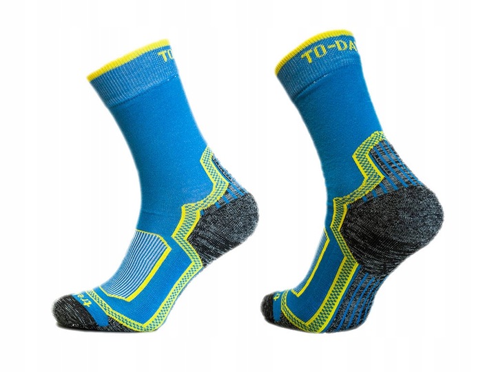 5x Kolorowe skarpetki trekkingowe sportowe super bawełna półfrotte 39-42