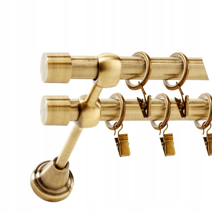 KARNISZ PODWÓJNY FI 19+19 240 cm CICHE KÓŁKA WZORY