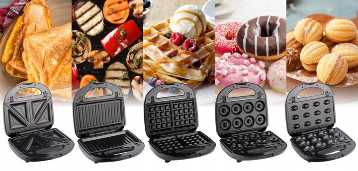 Opiekacz wielofunkcyjny ST250 Eldom 5 w 1 Tosty Grill Gofry Orzeszki