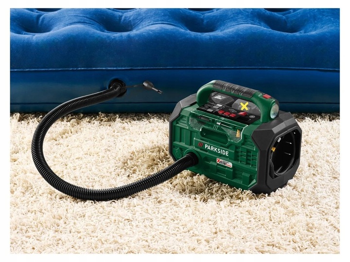 SPRĘŻARKA AKUMULATOROWA PARKSIDE PKA D3 20 V ZESTAW KOMPRESOR WĄŻ