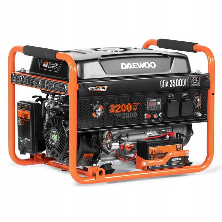 Agregat prądotwórczy gaz/benzyna Generator DAEWOO GDA3500DFE 3.2kW
