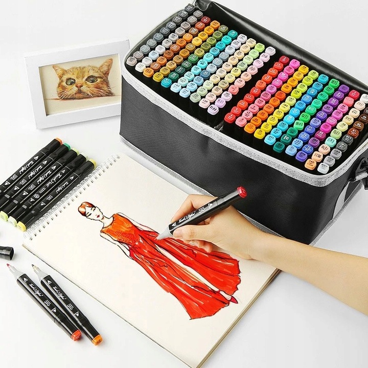 MARKERY MEGA ZESTAW 168 SZTUK + TORBA NASYCONE