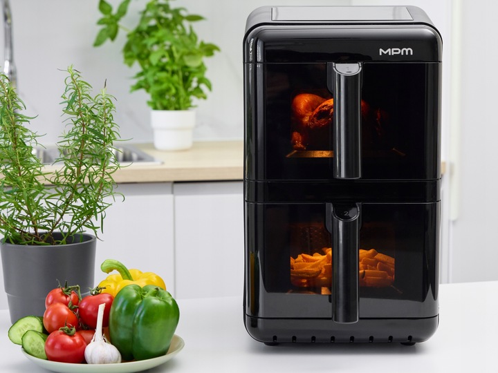Frytkownica beztłuszczowa air fryer duża podwójna 12l MPM MFR-13