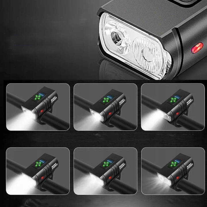 LAMPKA ROWEROWA LED MOCNA TYŁ PRZÓD ŚWIATŁO NA ROWER KIEROWNICĘ USB 800lm