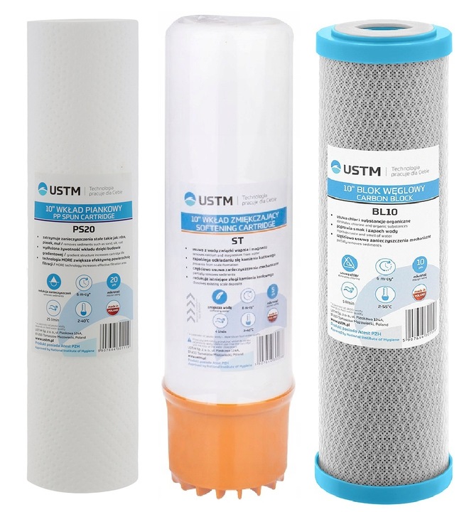 WKŁADY DO FILTRA WODY NA CAŁY DOM 3 STOPNIOWEGO PS20. BL10 ST.