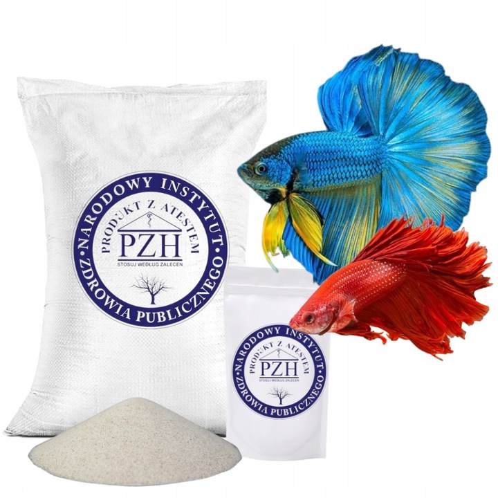 Biały drobny piasek kwarcowy do akwarium 25 KG