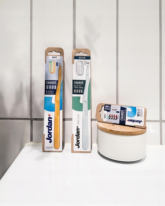 4x JORDAN CHANGE Wymienne KOŃCÓWKI główki do szczoteczek ŚREDNIA 2 szt.