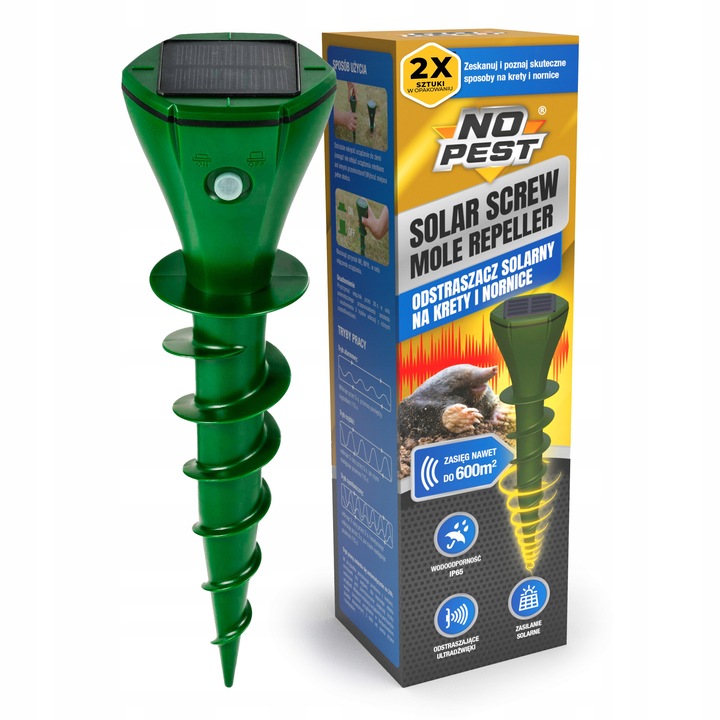 ODSTRASZACZ NA KRETY NORNICE WĘŻE ODSTRASZACZ KRETÓW NORNIC SOLARNY (2