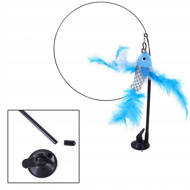 ZABAWKA DLA KOTA PODWÓJNA PRZYSSAWKA RUCHOMA PTAK MYSZKA WĘDKA