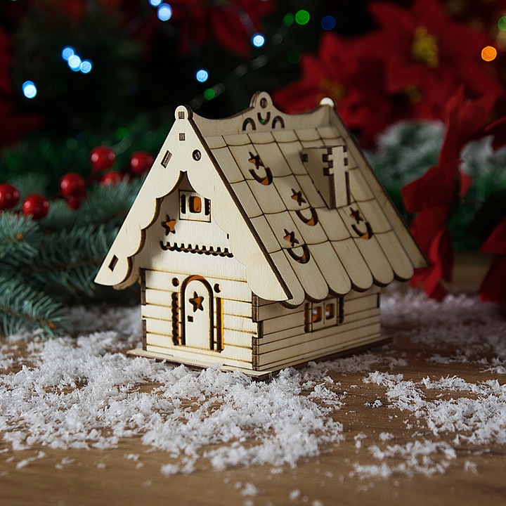 DOMEK LAMPION ŚWIĄTECZNY LED LAMPKA PREZENT DIY