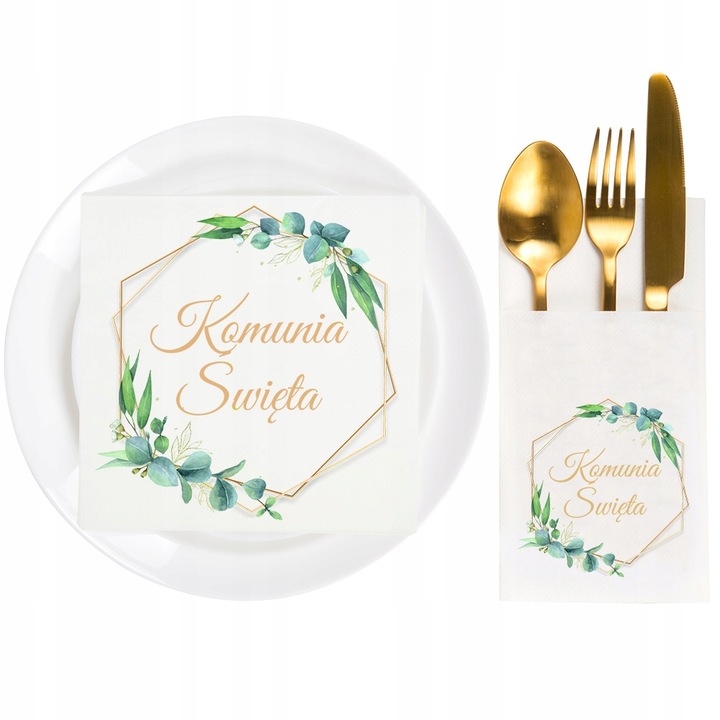 Dekoracje Komunijne Zestaw Komunijny Serwetki Kieszonki Na Stół