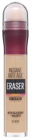MAYBELLINE ERASER EYE KOREKTOR DO TWARZY 02 NUDE ŚREDNIM KRYCIU Z GĄBECZKĄ