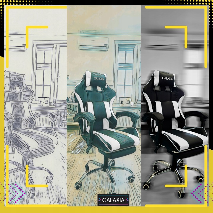 FOTEL GAMINGOWY BIUROWY Obrotowy Kubełkowy Krzesło Gamingowe Z Podnóżkiem