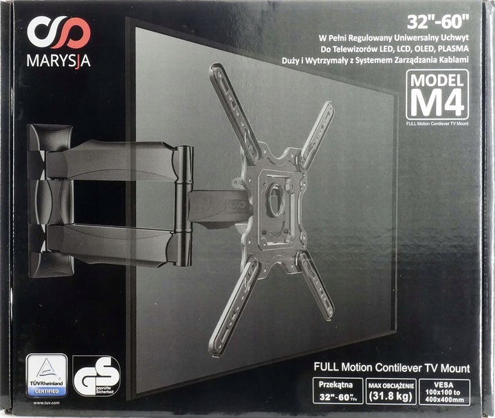 UCHWYT DO TELEWIZORA TV 32-60" CALI WIESZAK UNIWERSALNY OBROTOWY