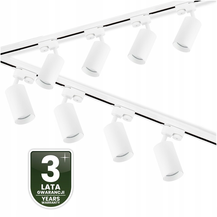 Zestaw Szynoprzewód Szyna 4m + 8x Lampa Reflektor GU10 230V Sufitowa