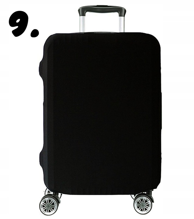 Pokrowiec na Walizkę Ochronny Etui Trzy Rozmiary S M L Czarny z Tekstem