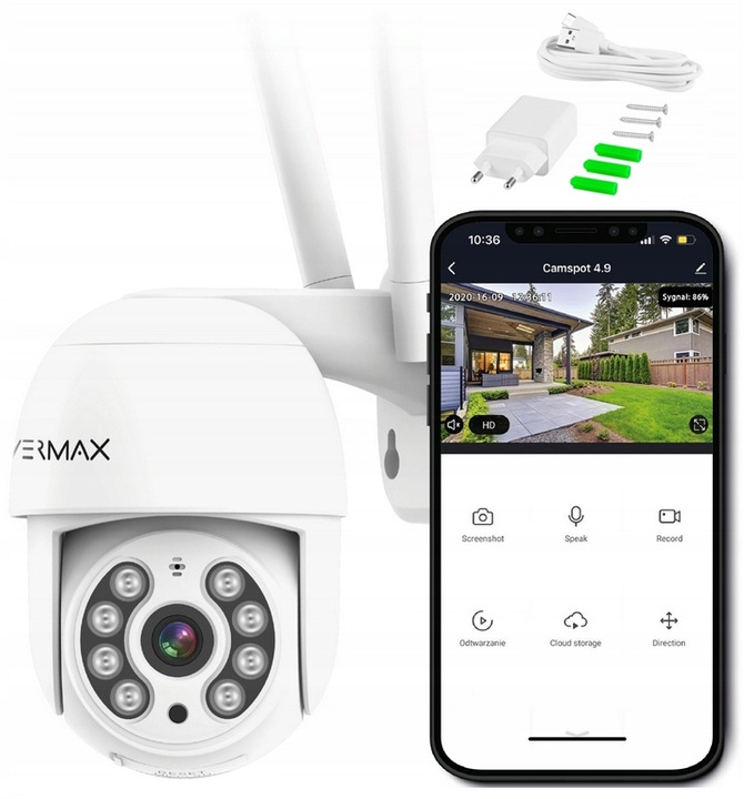 Kamera zewnętrzna OBROTOWA WiFi FULLHD 2MP Overmax
