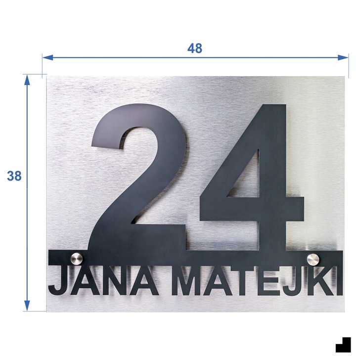 DUŻY NUMER DOMU TABLICZKA ADRESOWA Z NUMEREM DOMU 48x38cm ANTRACYT