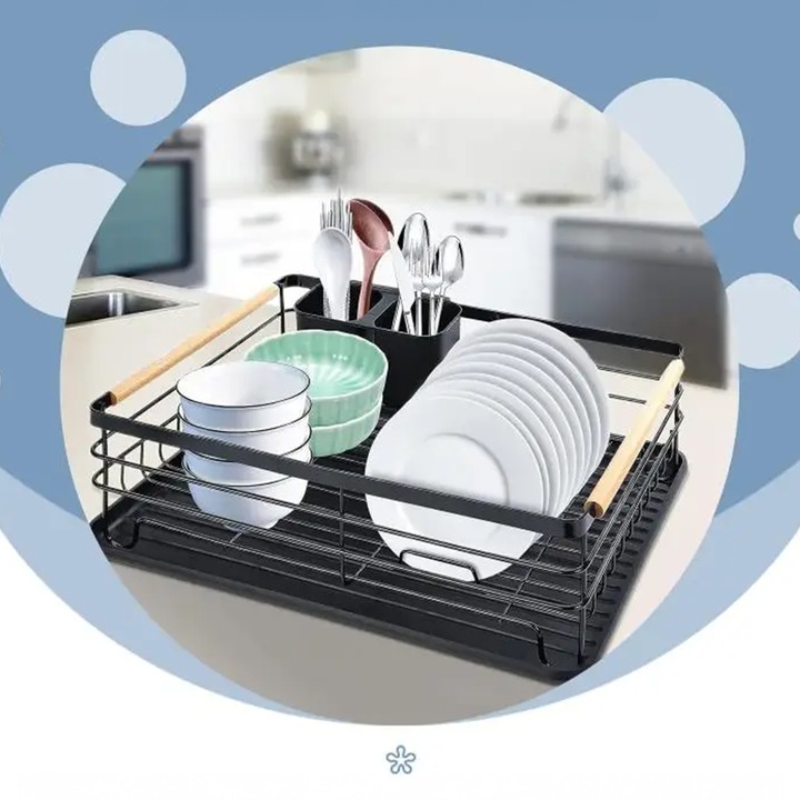 Suszarka na Naczynia Ociekacz Czarny Jednopoziomowy Xtech