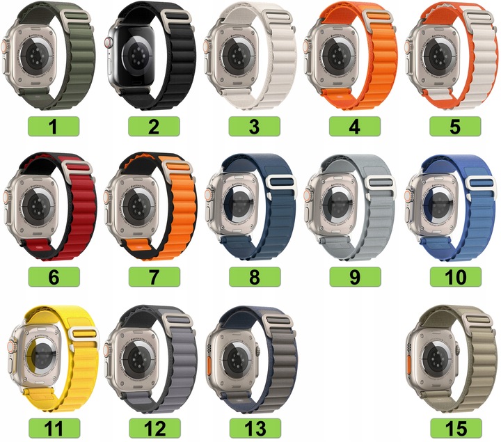 PASEK DO APPLE WATCH 2 3 4 5 6 7 8 9 10 SE 42MM 44MM 45MM 46MM 49MM 15 KOLR