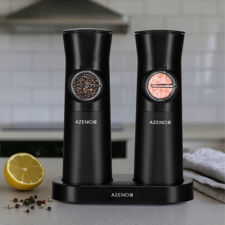ELEKTRYCZNY MŁYNEK DO SOLI I PIEPRZU GRAWITACYJNY AKUMULATOROWY USB-C 2SZT