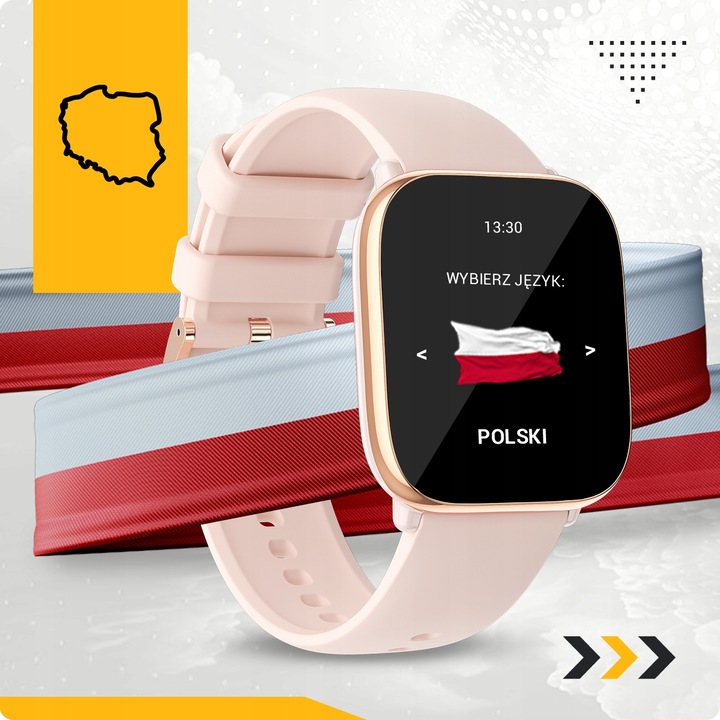 SMARTWATCH DAMSKI POLSKIE MENU ROZMOWY PULS CIŚNIENIE SPORT AMOLED 4 PASKI