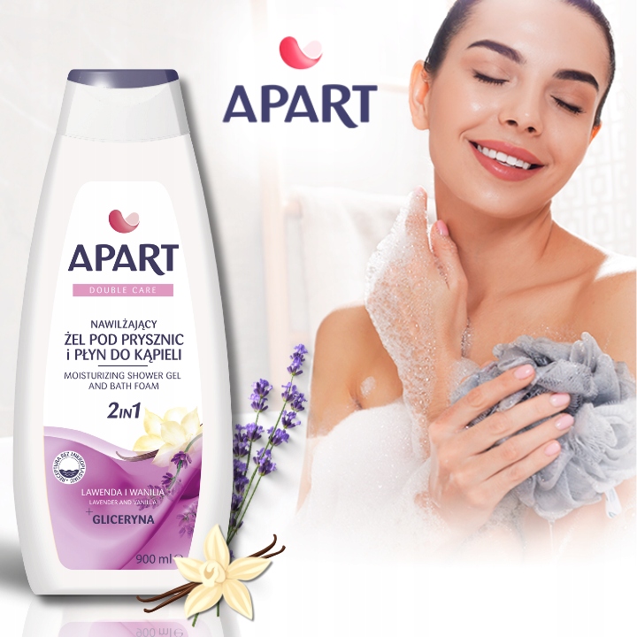 Apart nawilżający żel pod prysznic i Płyn do kąpieli 2w1 MIX Zestaw