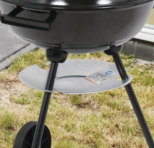 GRILL WĘGLOWY OGRODOWY OKRĄGŁY Z POKRYWĄ POPIELNIK
